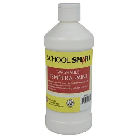 SCHOOL SMART School Smart 2002737 1 Pint Washable Tempera Paint; White 2002737